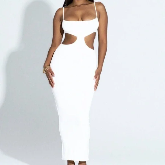 Naked Wardrobe All Eyes on Me Maxi Dress in White - Picture 2 of 4